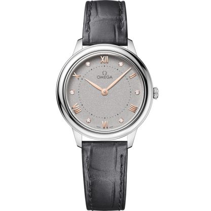 Omega De Ville Prestige 30 mm, staal met leren band 434.13.30.60.56.001