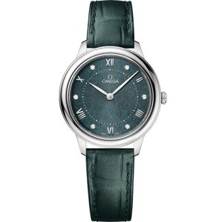 Omega De Ville Prestige 30 mm, staal met leren band 434.13.30.60.60.001
