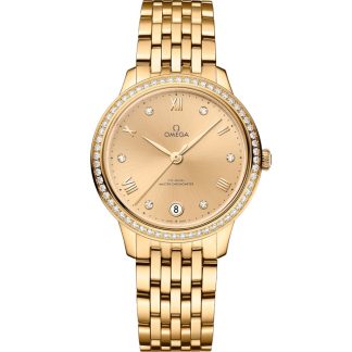 Omega De Ville Prestige 34 mm, geelgoud met geelgoud 434.55.34.20.58.001