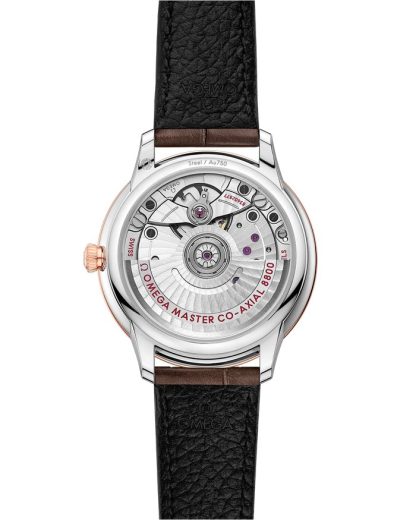 Omega De Ville Prestige 34 mm, staal - geelgoud met leren band 434.23.34.20.58.001 - Afbeelding 2