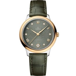 Omega De Ville Prestige 34 mm, staal - geelgoud met leren band 434.23.34.20.60.001