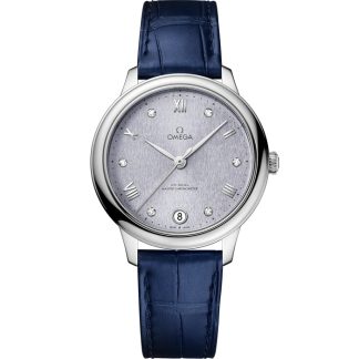 Omega De Ville Prestige 34 mm, staal met leren band 434.13.34.20.53.001