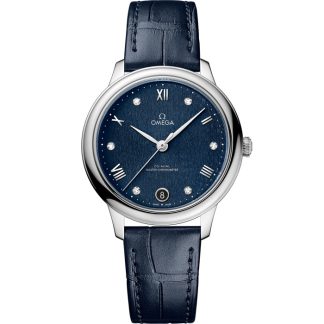 Omega De Ville Prestige 34 mm, staal met leren band 434.13.34.20.53.002