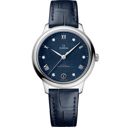 Omega De Ville Prestige 34 mm, staal met leren band 434.13.34.20.53.002