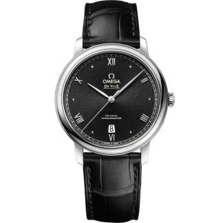 Omega De Ville Prestige 39,5 mm, staal met leren band 424.13.40.20.01.002