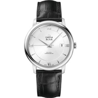 Omega De Ville Prestige 39,5 mm, staal met leren band 424.13.40.20.02.001