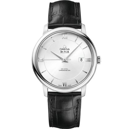 Omega De Ville Prestige 39,5 mm, staal met leren band 424.13.40.20.02.001