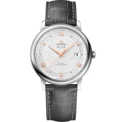Omega De Ville Prestige 39,5 mm, staal met leren band 424.13.40.20.02.005