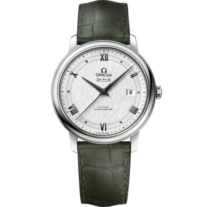 Omega De Ville Prestige 39,5 mm, staal met leren band 424.13.40.20.02.006