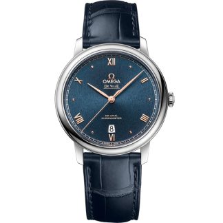 Omega De Ville Prestige 39,5 mm, staal met leren band 424.13.40.20.03.004