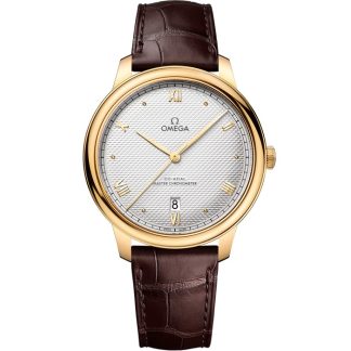 Omega De Ville Prestige 40 mm, geelgoud met leren band 434.53.40.20.02.002