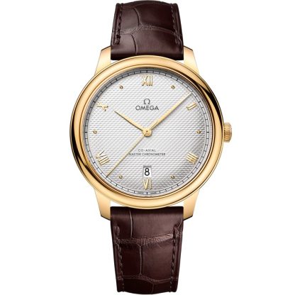 Omega De Ville Prestige 40 mm, geelgoud met leren band 434.53.40.20.02.002