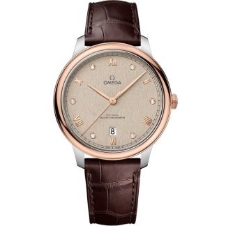 Omega De Ville Prestige 40 mm, staal - Sedna™ gold met leren band 434.23.40.20.59.001