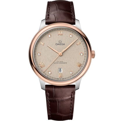 Omega De Ville Prestige 40 mm, staal - Sedna™ gold met leren band 434.23.40.20.59.001