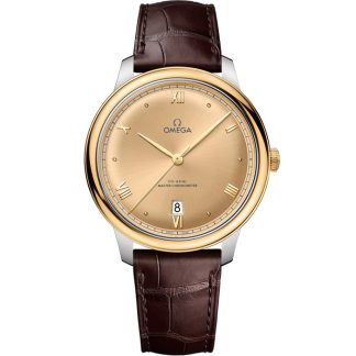 Omega De Ville Prestige 40 mm, staal - geelgoud met leren band 434.23.40.20.08.001