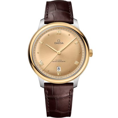 Omega De Ville Prestige 40 mm, staal - geelgoud met leren band 434.23.40.20.08.001
