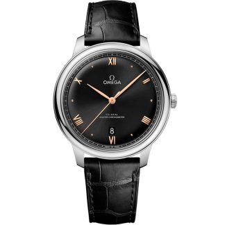 Omega De Ville Prestige 40 mm, staal met leren band 434.13.40.20.01.001