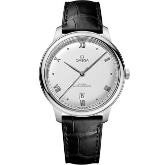 Omega De Ville Prestige 40 mm, staal met leren band 434.13.40.20.02.001