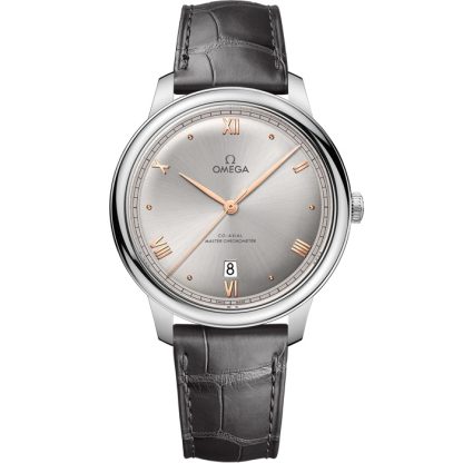 Omega De Ville Prestige 40 mm, staal met leren band 434.13.40.20.06.001