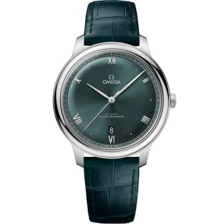 Omega De Ville Prestige 40 mm, staal met leren band 434.13.40.20.10.001