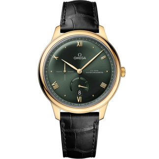 Omega De Ville Prestige 41 mm, geelgoud met leren band 434.53.41.21.10.001