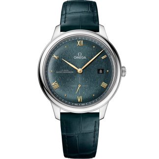 Omega De Ville Prestige 41 mm, staal met leren band 434.13.41.20.10.001