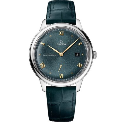 Omega De Ville Prestige 41 mm, staal met leren band 434.13.41.20.10.001