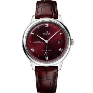 Omega De Ville Prestige 41 mm, staal met leren band 434.13.41.20.11.001