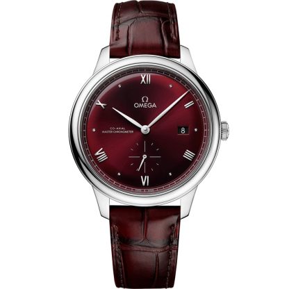 Omega De Ville Prestige 41 mm, staal met leren band 434.13.41.20.11.001