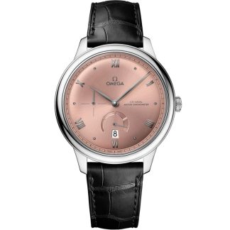 Omega De Ville Prestige 41 mm, staal met leren band 434.13.41.21.10.001