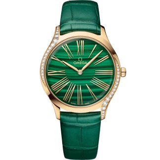 Omega De Ville Trésor 36 mm, Moonshine™ gold met leren band 428.58.36.60.99.001
