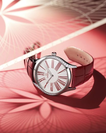 Omega De Ville Trésor 36 mm, staal met leren band 428.18.36.60.04.002 - Afbeelding 5
