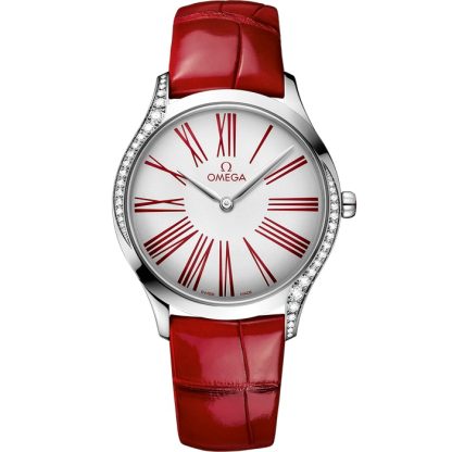 Omega De Ville Trésor 36 mm, staal met leren band 428.18.36.60.04.002