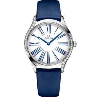 Omega De Ville Trésor 36 mm, staal met stoffen band 428.17.36.60.04.001