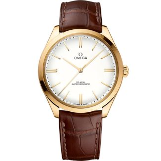 Omega De Ville Trésor 40 mm, geelgoud met leren band 435.53.40.21.09.001