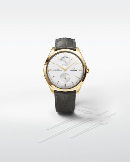 Omega De Ville Trésor 40 mm, geelgoud met leren band 435.53.40.22.02.001 - Afbeelding 5