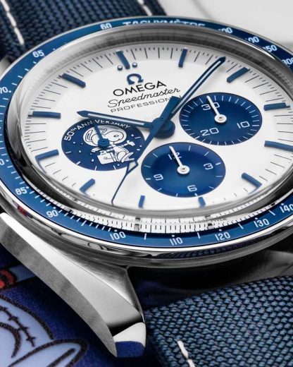 Omega Exclusieve toegang ‘Silver Snoopy Award’ Speedmaster Anniversary Series 42 mm, staal met gecoate nylon stoffen band 310.32.42.50.02.001 - Afbeelding 5