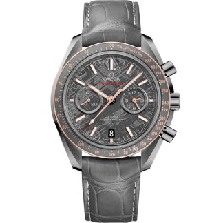 Omega Meteoriet Speedmaster Dark Side of the Moon 44,25 mm, grijs ceramic met leren band met vouwsluiting 311.63.44.51.99.001