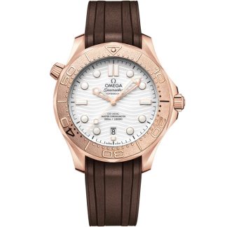 Omega Nieuw Seamaster Diver 300M 42 mm, Sedna™ gold met rubberen band 210.52.42.20.04.001