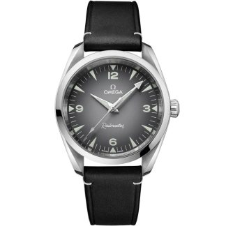 Omega Nieuw Seamaster Railmaster 38 mm, staal met leren band 235.12.38.20.06.001