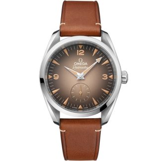 Omega Nieuw Seamaster Railmaster 38 mm, staal met leren band 235.12.38.20.13.001