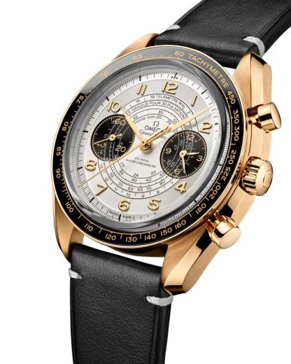 Omega Paris 2024 Speedmaster Chronoscope 43 mm, Moonshine™ gold met leren band 522.62.43.51.02.001 - Afbeelding 3