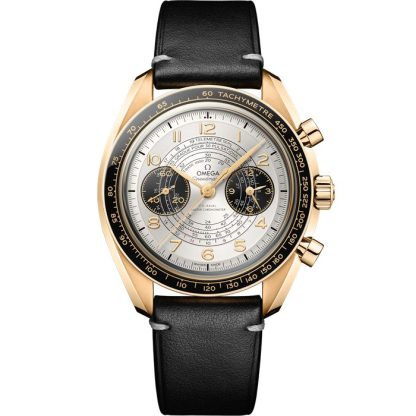 Omega Paris 2024 Speedmaster Chronoscope 43 mm, Moonshine™ gold met leren band 522.62.43.51.02.001