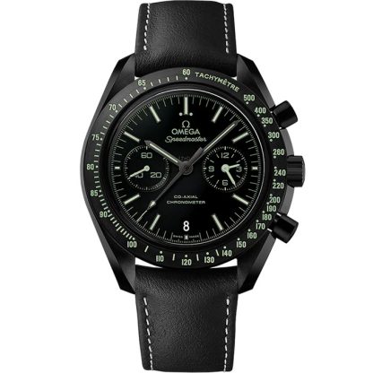 Omega Pitch Black Speedmaster Dark Side of the Moon 44,25 mm, zwart ceramic met leren band 311.92.44.51.01.004
