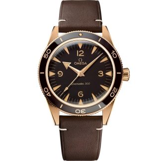 Omega Seamaster 300 41 mm, Brons goud met leren band 234.92.41.21.10.001