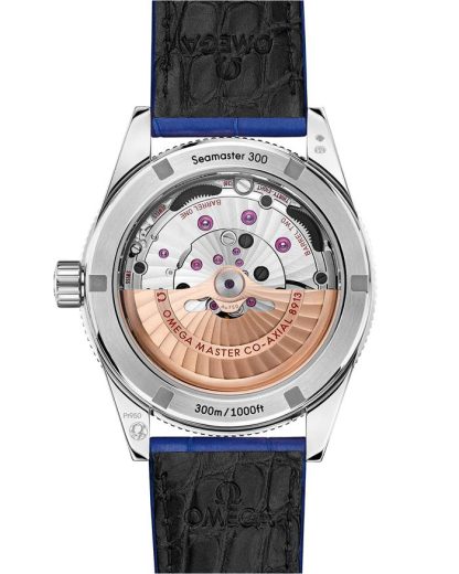 Omega Seamaster 300 41 mm, platina met leren band 234.93.41.21.99.002 - Afbeelding 2