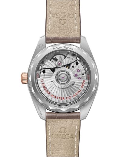 Omega Seamaster Aqua Terra 150M 34 mm, staal - Sedna™ gold met leren band 220.23.34.20.06.001 - Afbeelding 2