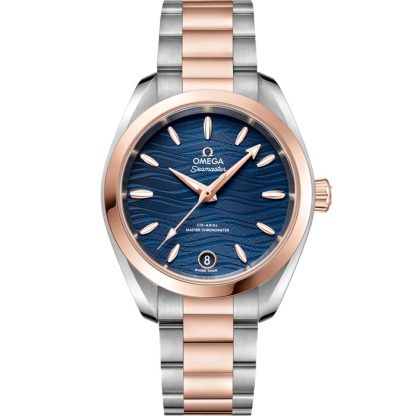Omega Seamaster Aqua Terra 150M 34 mm, staal - Sedna™ gold met staal - Sedna™ gold 220.20.34.20.03.001
