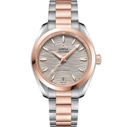Omega Seamaster Aqua Terra 150M 34 mm, staal - Sedna™ gold met staal - Sedna™ gold 220.20.34.20.06.001