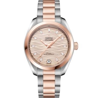 Omega Seamaster Aqua Terra 150M 34 mm, staal - Sedna™ gold met staal - Sedna™ gold 220.20.34.20.59.001
